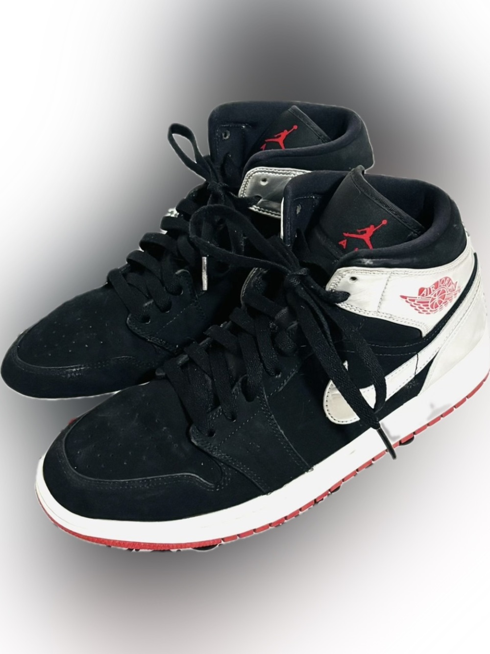 Nike Air Jordan 1  Mid Top  ‘Johnny Kilroy ' Black/Gray Leather/Suede Sneakers 9